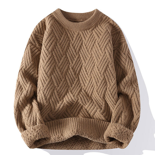 Damen grobgestrickter Oversize-Pullover mit Zopfmuster und elastischem Rippbund Shop Nory