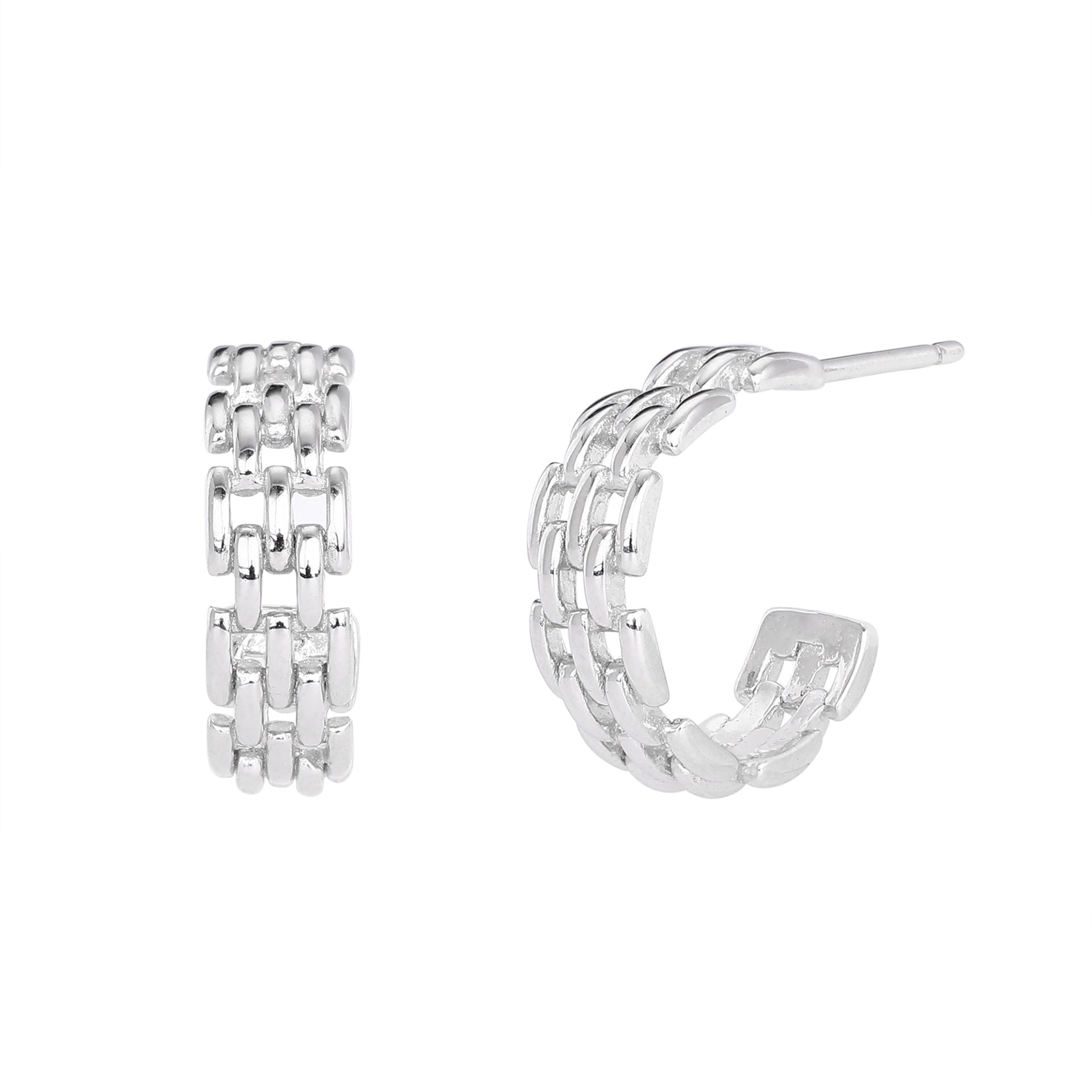 Damen Ohrringe mit elegantem Kettenmuster aus hochwertigem 925 Sterling Silber Shop Nory