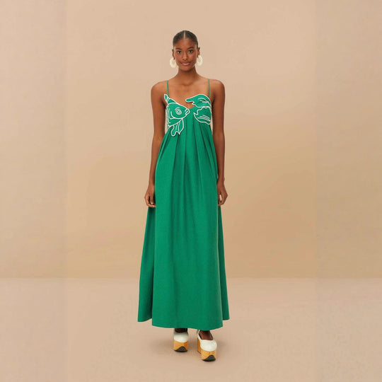 Damen Maxikleid mit kreativem Fischdesign