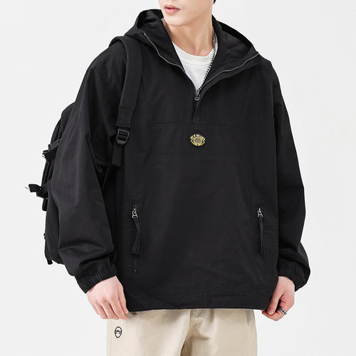 Herren Kapuzen-Anorak Pulloverjacke im Oversize-Utility-Stil Shop Nory