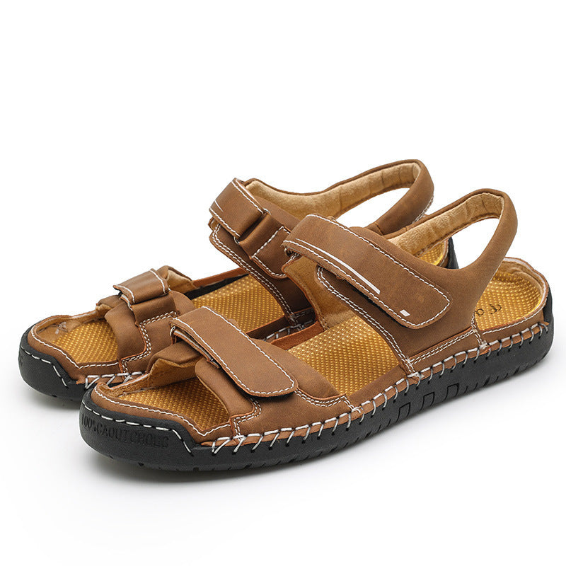 Herren Atmungsaktive Veloursleder-Sandalen mit verstellbarem Riemen