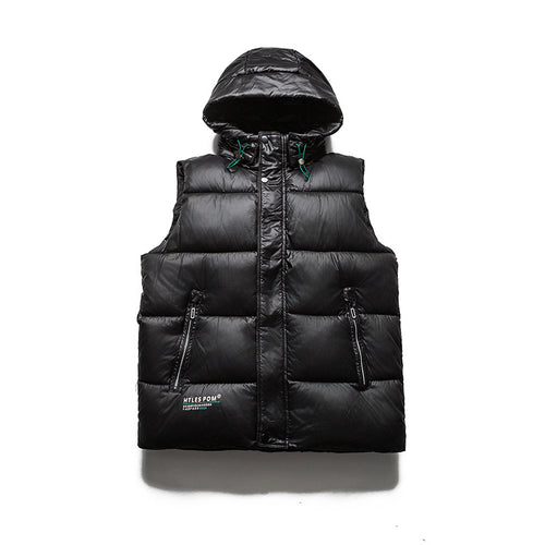 Herren Winddichte Kapuzen‑Steppweste mit ultraleichter Thermofaser, Reißverschlusstaschen und Kordelzug Shop Nory