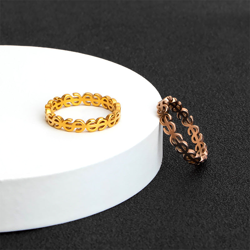 Damen Ring mit kreativem Dollarzeichen-Design Shop Nory