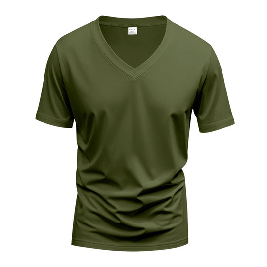 Herren nan V-Ausschnitt Funktionsshirt aus leichtem Interlock mit figurnahem Schnitt