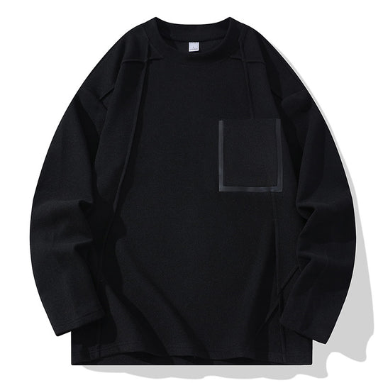 Herren Oversize-Langarmshirt aus strukturierter Baumwollmischung mit Brusttaschen-Detail Shop Nory