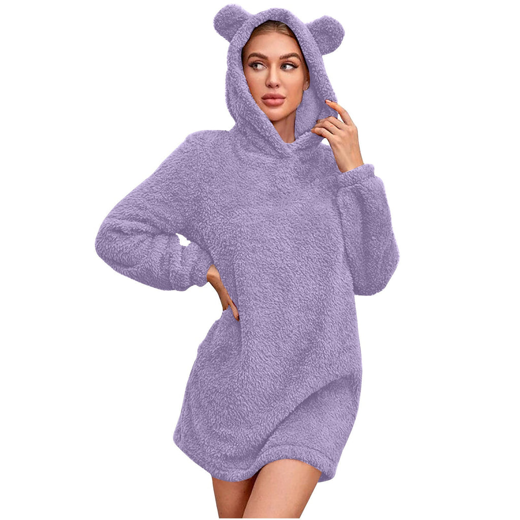 Damen Kuscheliger Hoodie mit Bärenohren