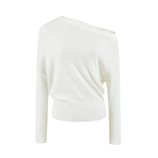 Damen Oversize One-Shoulder Pullover mit Fledermausärmeln und breitem Rippenbund Shop Nory