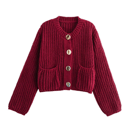 Damen Grobstrick-Pullover mit Taschen und Oversize-Silhouette Shop Nory