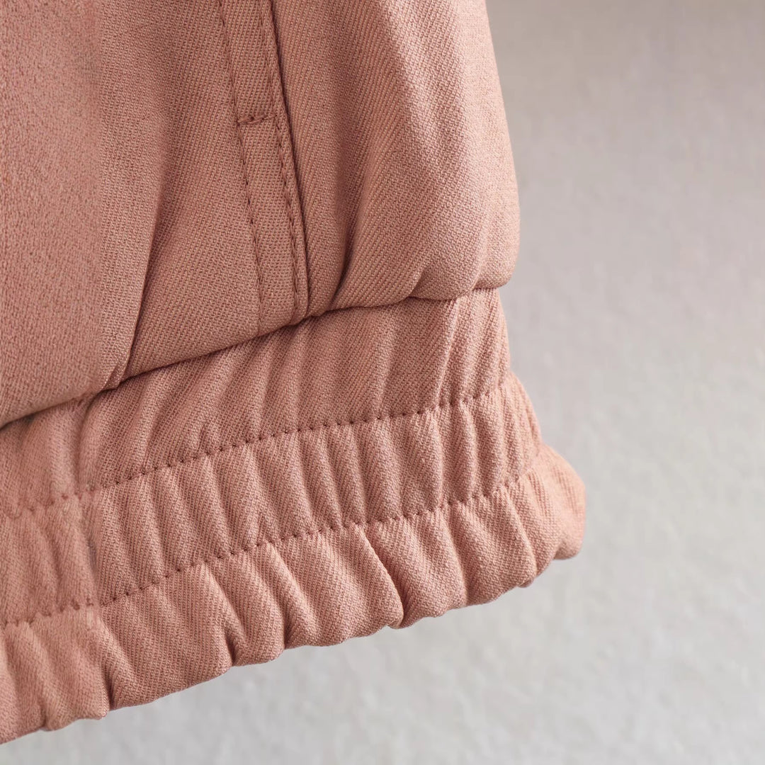 Damen Leichte Taillierte Shirtjacke aus Utility‑Webstoff mit Tunnelzug und Druckknöpfen Shop Nory