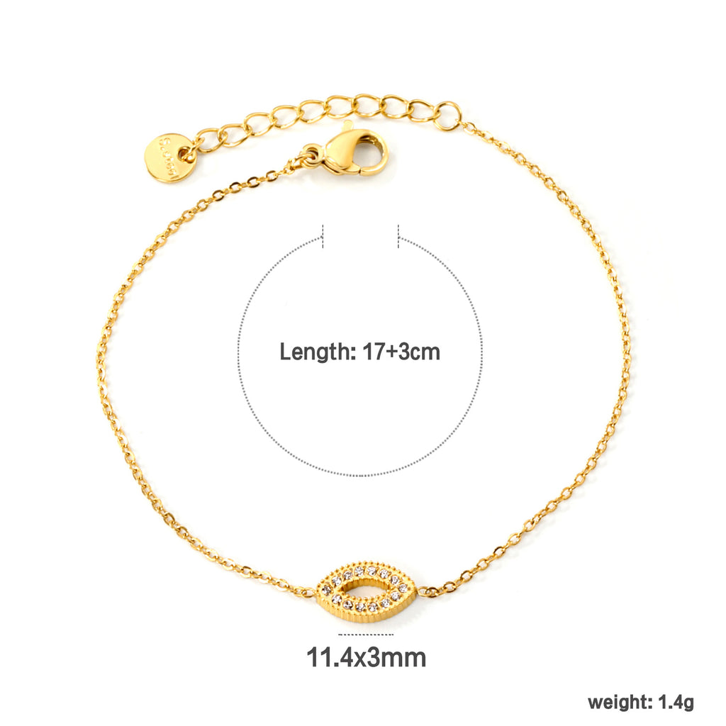 Damen zartes Armband mit funkelndem Auge-Anhänger Shop Nory