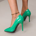 Damen Elegante und stilvolle High-Heels mit glänzender Oberfläche