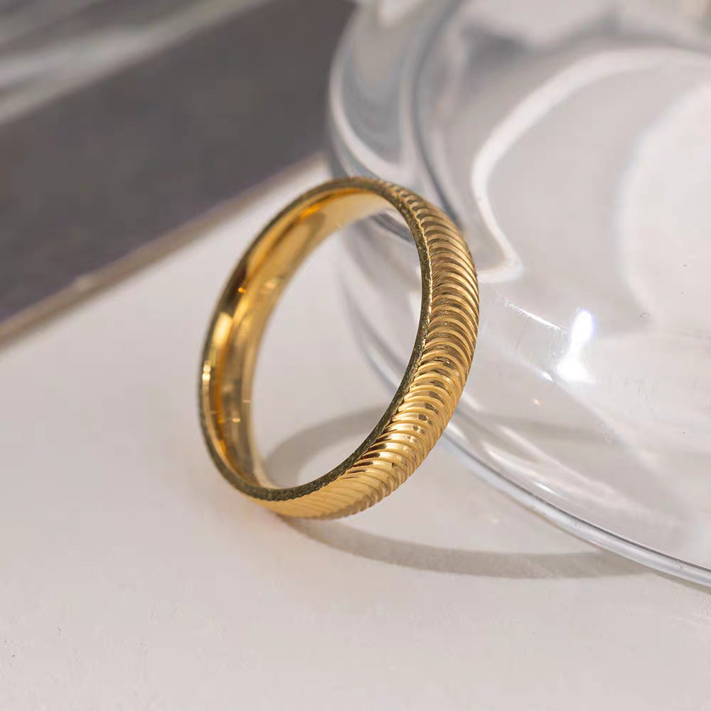 Damen Texturierten Gold Mode Band Ring Shop Nory