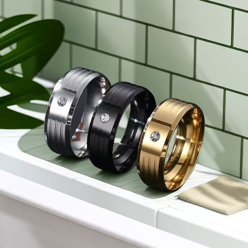 Herren Ring mit elegantem Design und funkelndem Stein Shop Nory