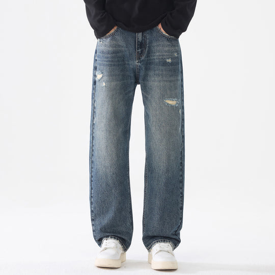 Herren Locker geschnittene Baggy-Jeans aus robustem Denim mit Distressed-Details Shop Nory