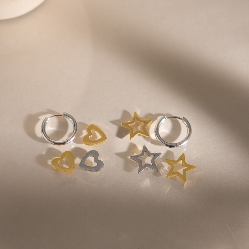 Damen Hoops Ohrhänger mit herzförmigem Anhänger und elegantem Design Shop Nory