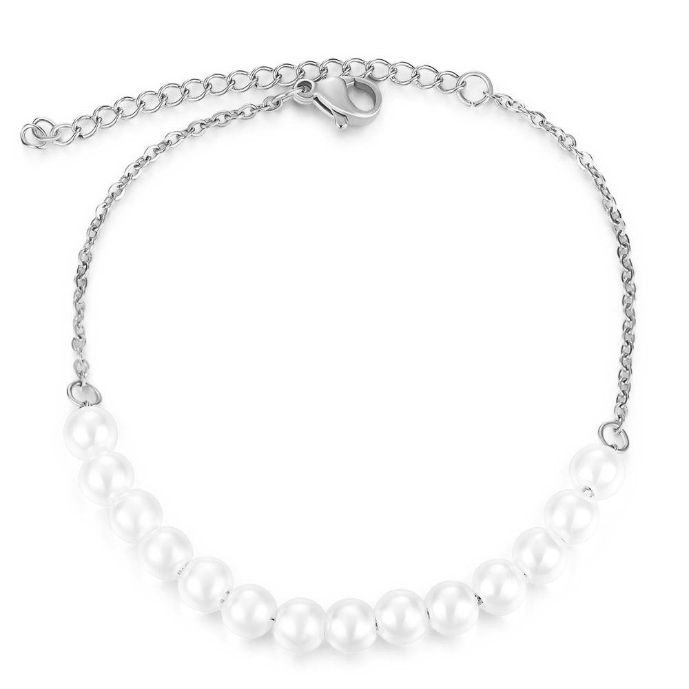 Damen elegante Halskette mit kunstvollen Perlen und hochwertigem Edelstahl Shop Nory