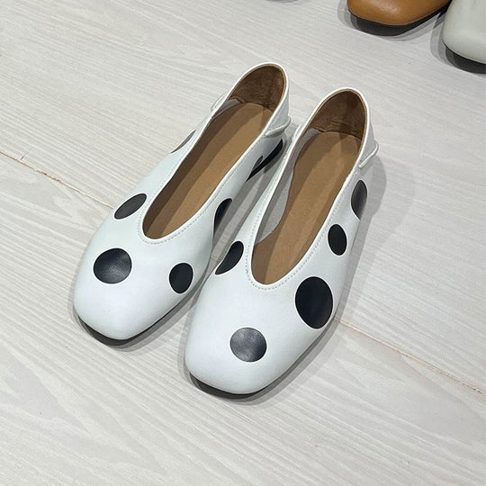 Damen Ballerinas mit modischem Punktedesign und flexibler Sohle