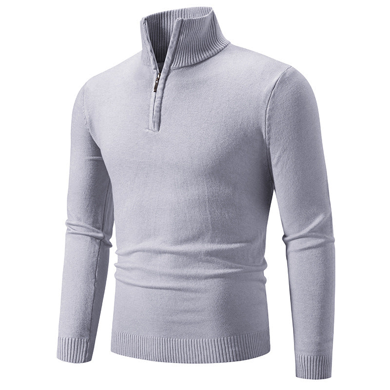 Herren Slim-Fit Halbzip-Mockneck Feinstrickpullover mit geripptem Kragen Shop Nory