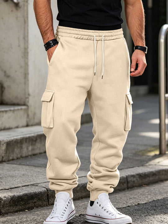 Herren Cargo-Jogginghose aus Baumwollfleece mit elastischem Bund und Beinbündchen Shop Nory