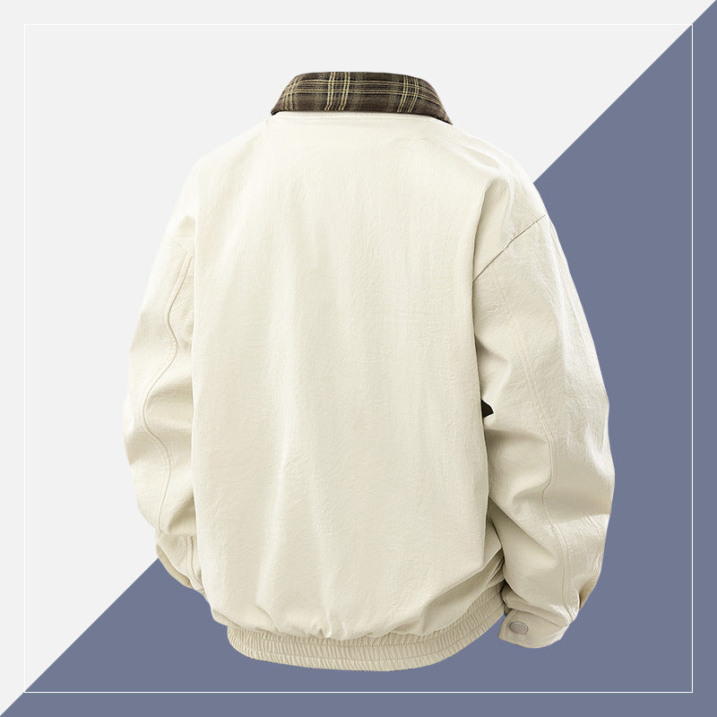Herren Lässige Overshirt-Jacke mit kariertem Innenfutter und verdecktem Reißverschluss Shop Nory