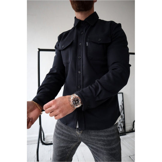 Herren Hemdjacke mit Brusttaschen und taillierter Passform Shop Nory