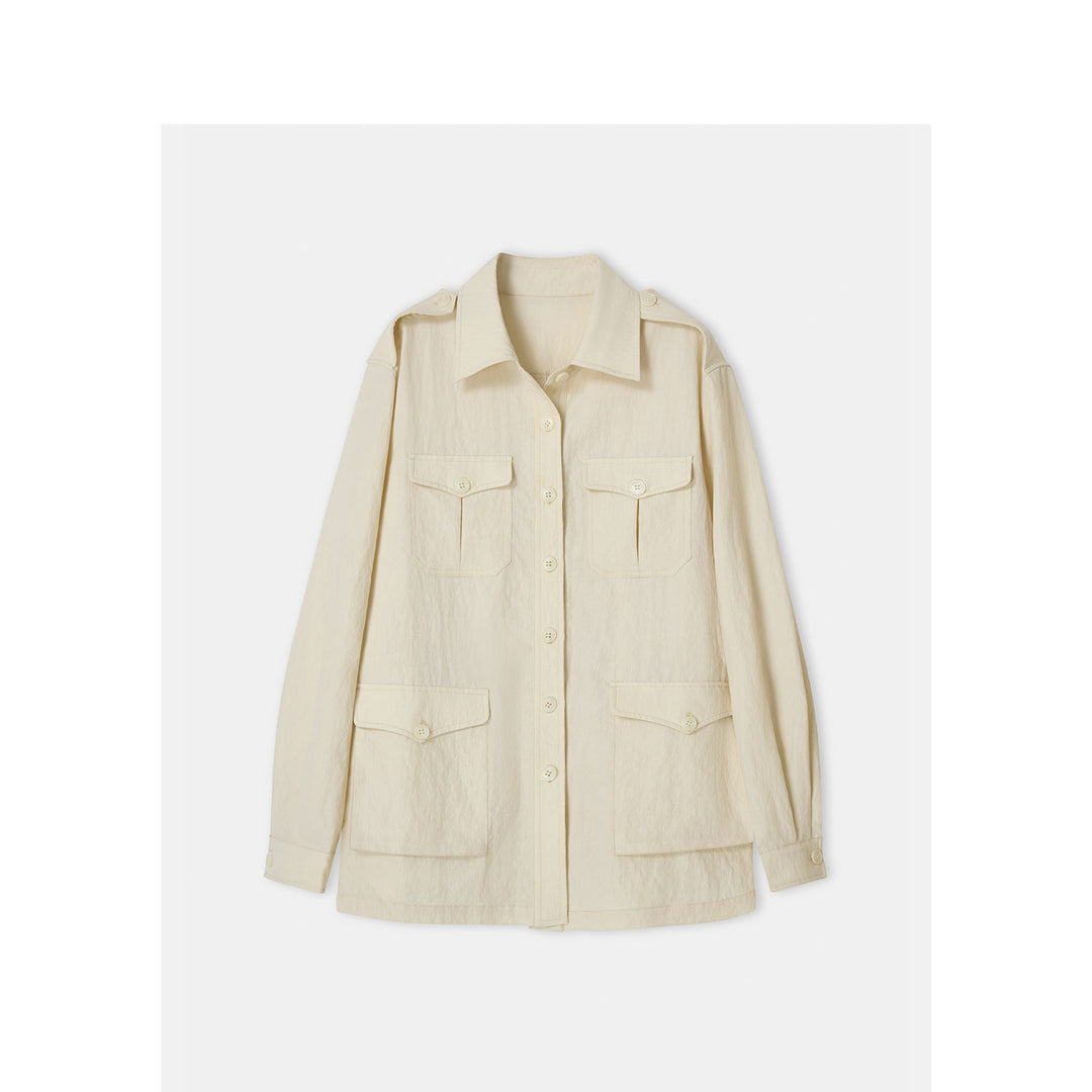 Damen Modische Utility-Jacke mit Taschen Shop Nory