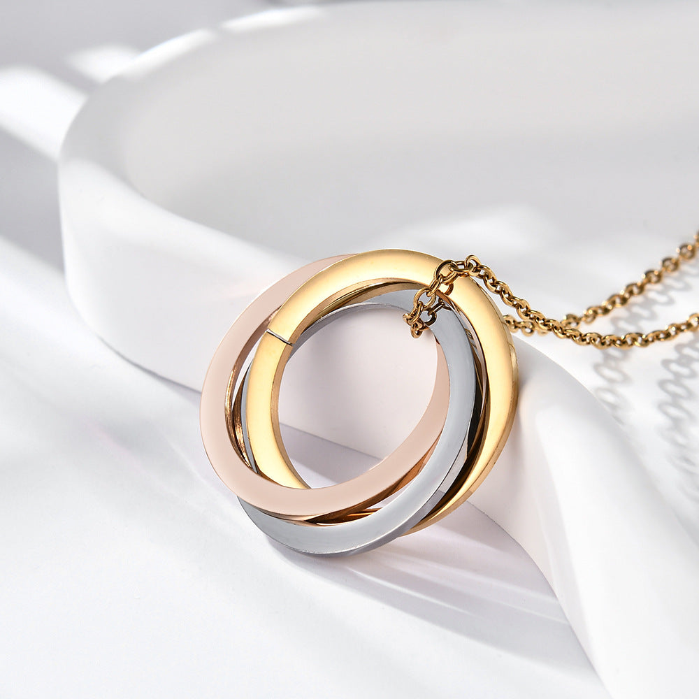 Damen Halskette mit ineinandergreifenden Ringen Shop Nory