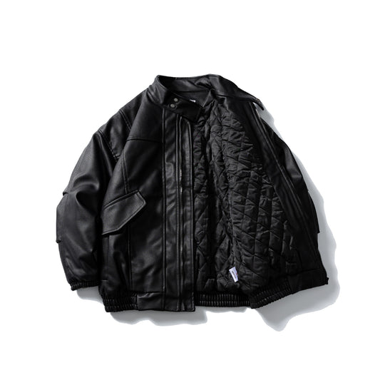Herren Leder-Blouson im Aviator‑Stil mit hohem Drehkragen, Pattentaschen und elastischem Saum Shop Nory