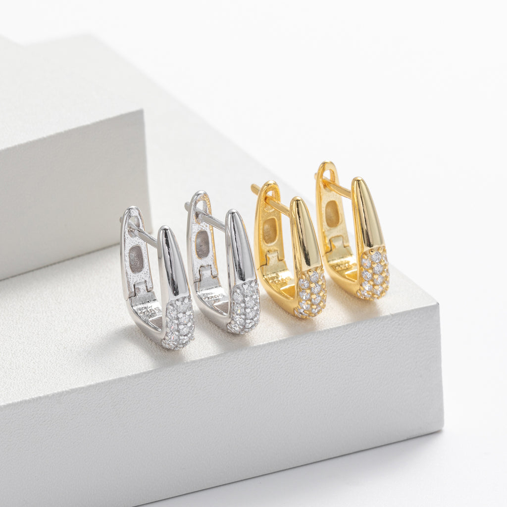 Damen Ohrhänger mit luxuriösem Zirkonbesatz aus hochwertigem 925 Sterling Silber Shop Nory