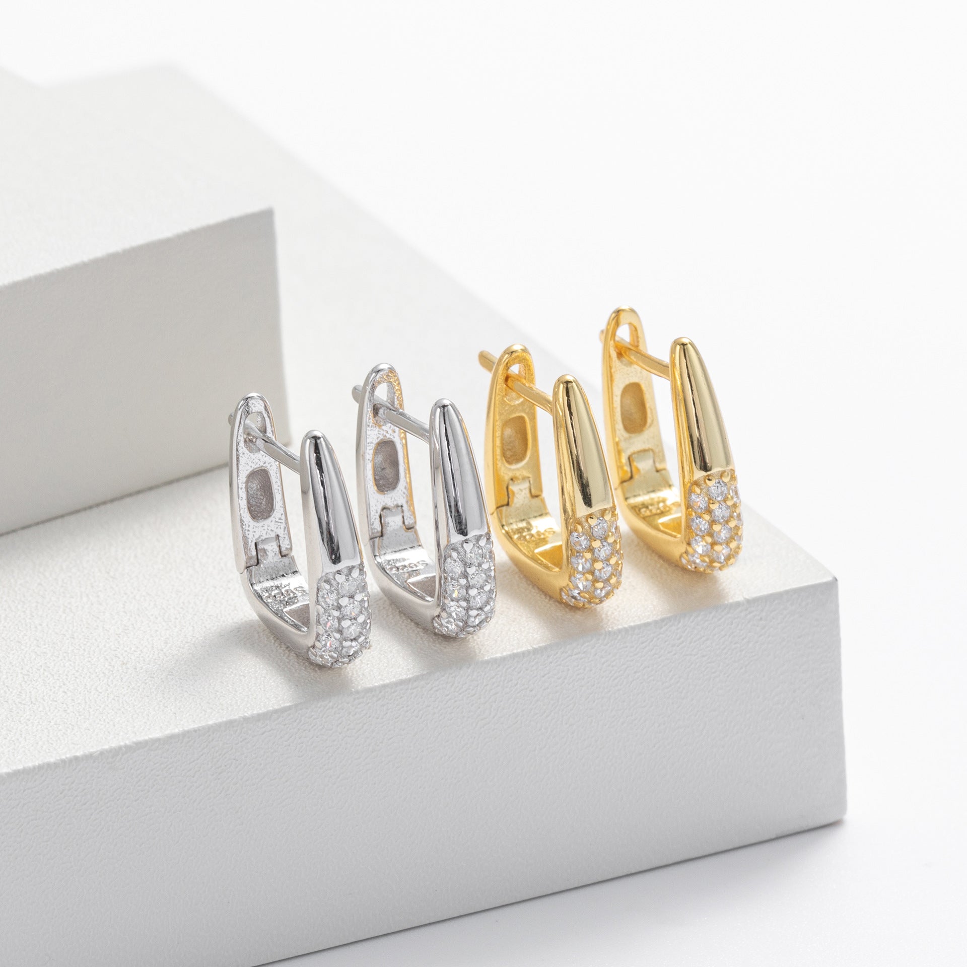 Damen Ohrhänger mit luxuriösem Zirkonbesatz aus hochwertigem 925 Sterling Silber Shop Nory