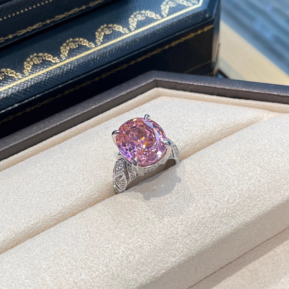 Damen Eleganter Ring mit pinkem Edelstein Shop Nory