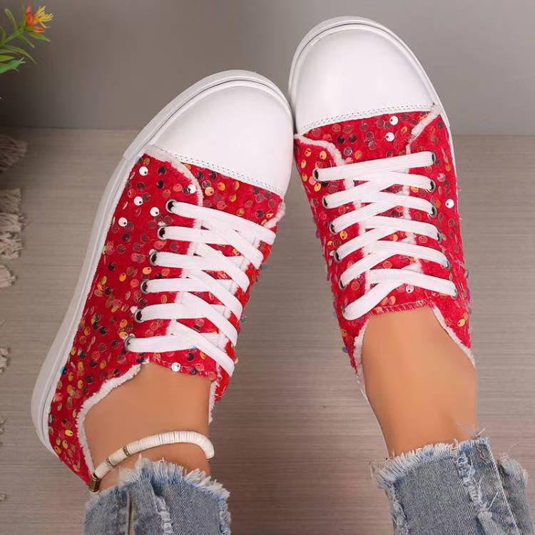 Damen Glitzernde Sneaker mit modischen Pailletten und lässigem Design