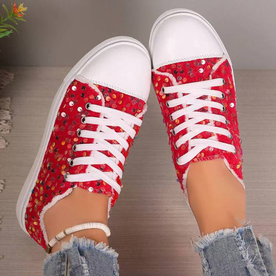 Damen Glitzernde Sneaker mit modischen Pailletten und lässigem Design