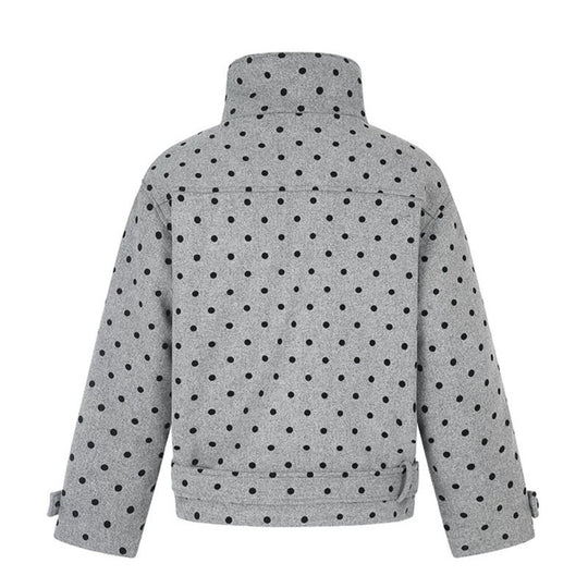 Damen Kurz geschnittene gesteppte Jacke mit Stehkragen und Taillenriemen Shop Nory