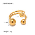 Damen Offener Ring mit elegantem Doppel-Kugel-Design Shop Nory