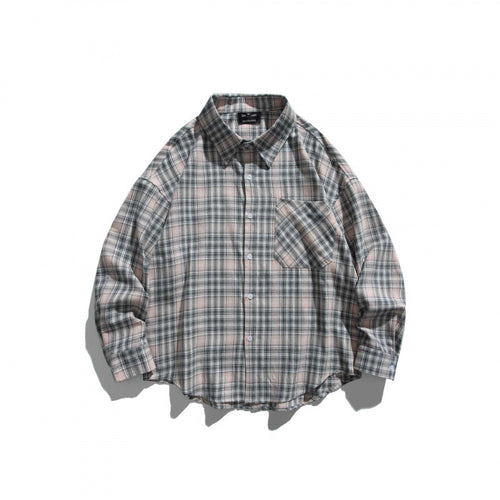 Unisex Oversize Karo‑Hemdjacke im Boxy‑Cut mit Brusttasche und abgerundetem Saum Shop Nory