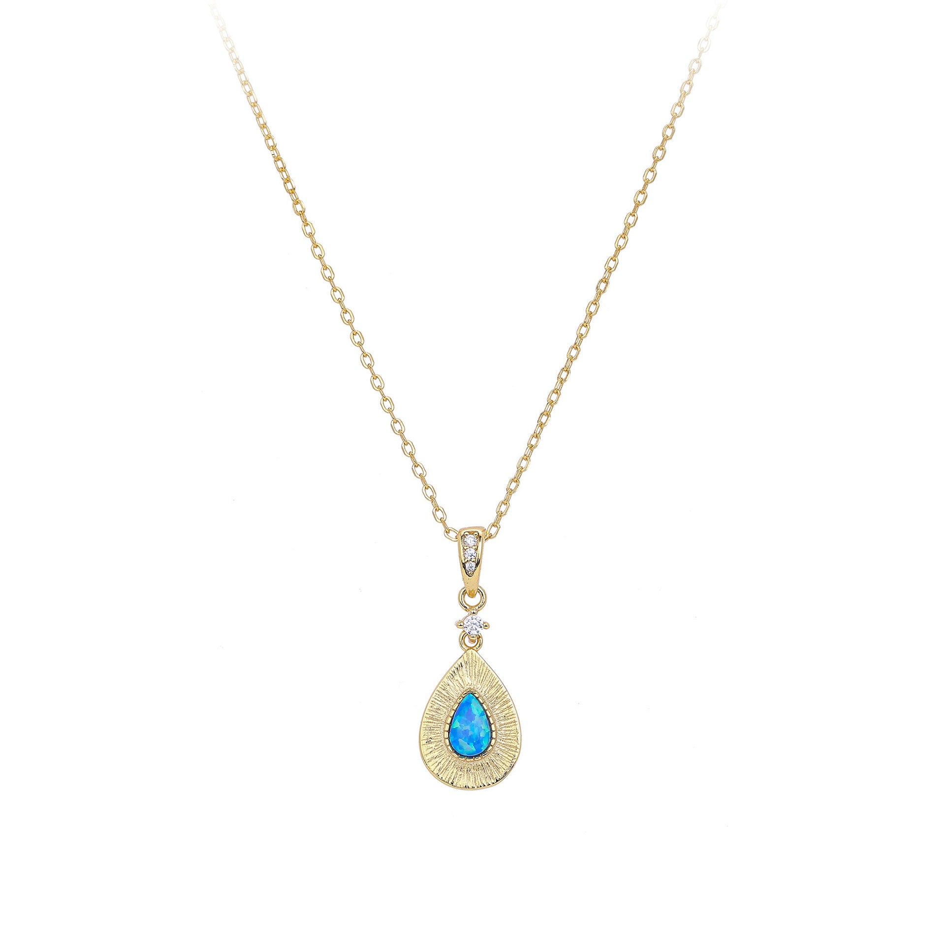 Damen Halskette mit filigranem Tropfenanhänger aus hochwertigem 925 Sterling Silber und funkelndem Zirkon Shop Nory