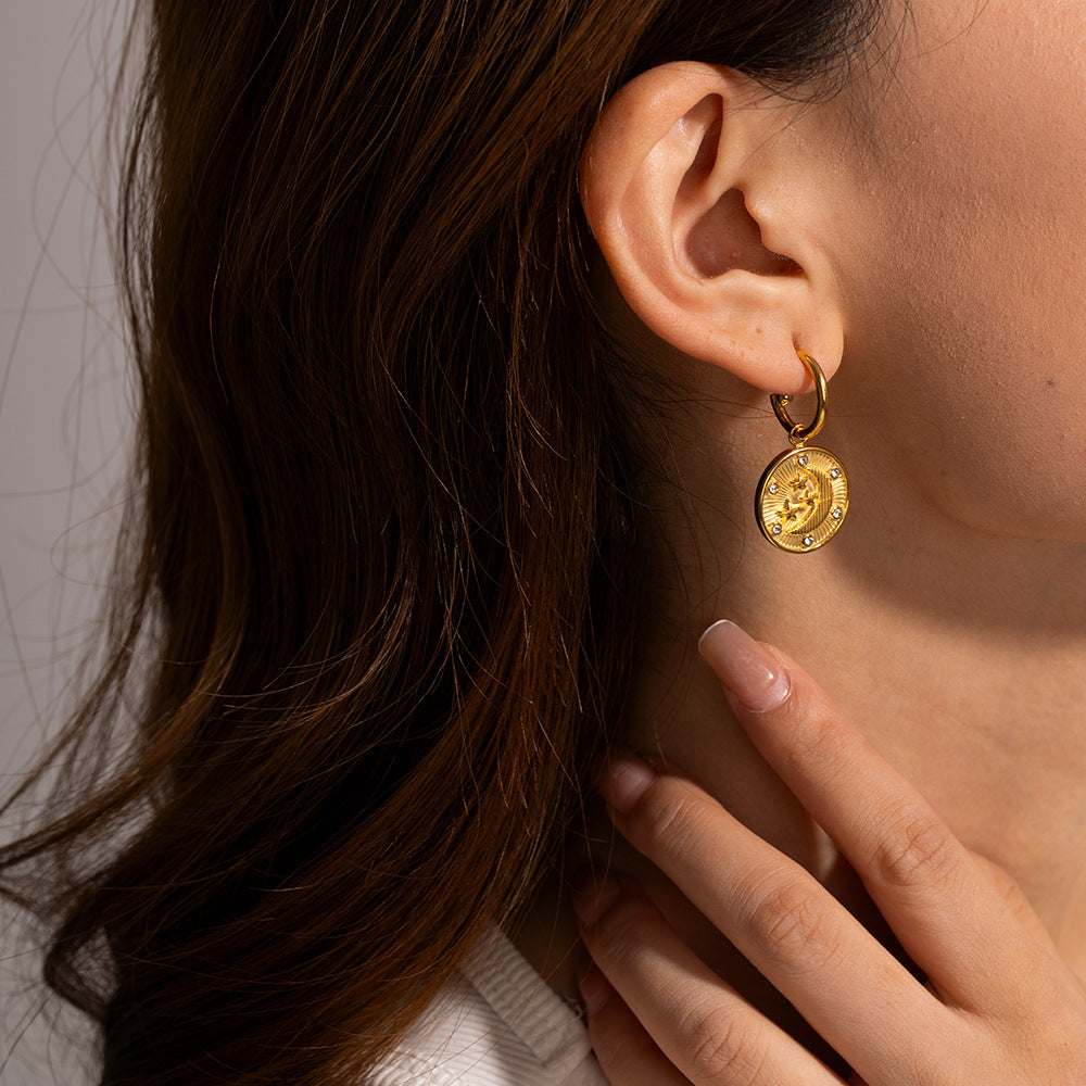 Damen Offener Ring mit artistischem Mond- und Sternendesign Shop Nory