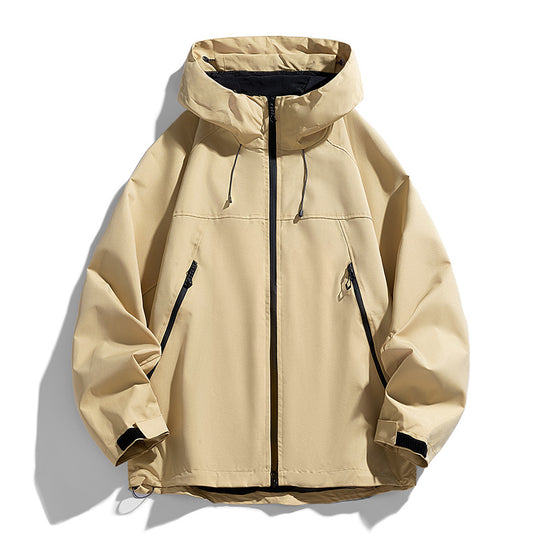 Herren Technische Kapuzen-Utilityjacke mit Kontrastpaneelen und wasserabweisender Membran Shop Nory