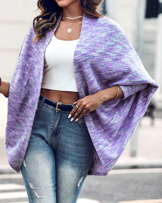 Damen Oversized Strickponcho mit offener Front und Bouclé‑Struktur Shop Nory