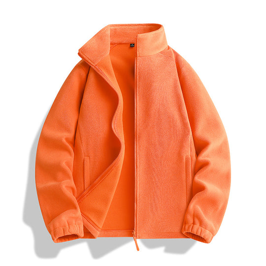 Unisex Fleecejacke mit Stehkragen, durchgehendem Reißverschluss und elastischen Bündchen Shop Nory