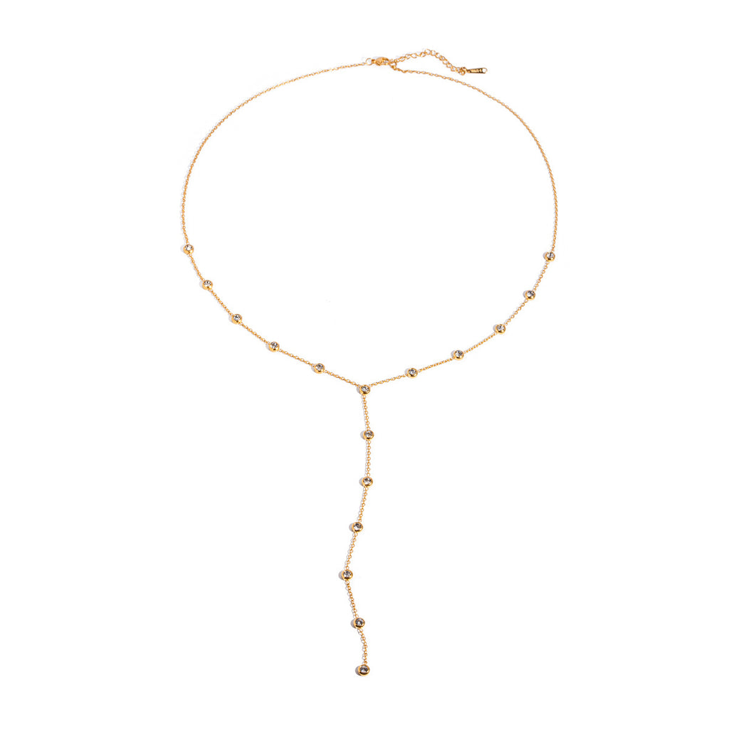 Damen Halskette mit funkelnden Zirkonia und verstellbarem Verschluss Shop Nory