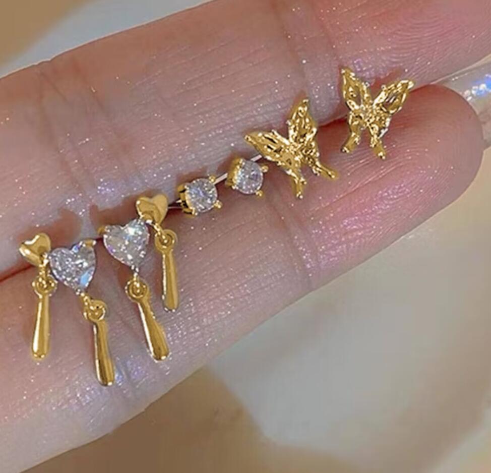 Damen Ohrstecker-Set mit vielseitigen Designs und eleganten Anhängern Shop Nory