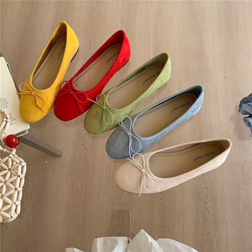 Damen elegante Ballerinas mit dekorativer Schleife