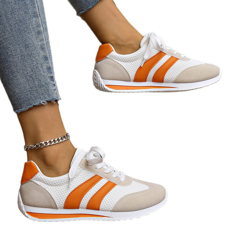 Damen sportliche Sneaker mit atmungsaktiven Mesh-Einsätzen