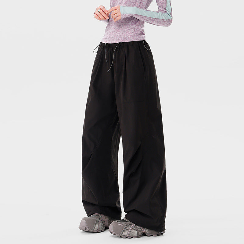 Damen weite technische Cargohose mit Kordelzugbund Shop Nory