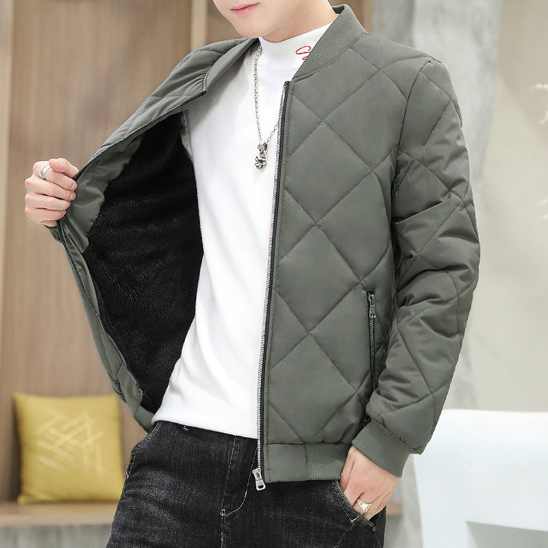 Herren ultraleichte gesteppte Bomberjacke mit Diamantsteppungen, Reißverschluss und geripptem Abschluss Shop Nory