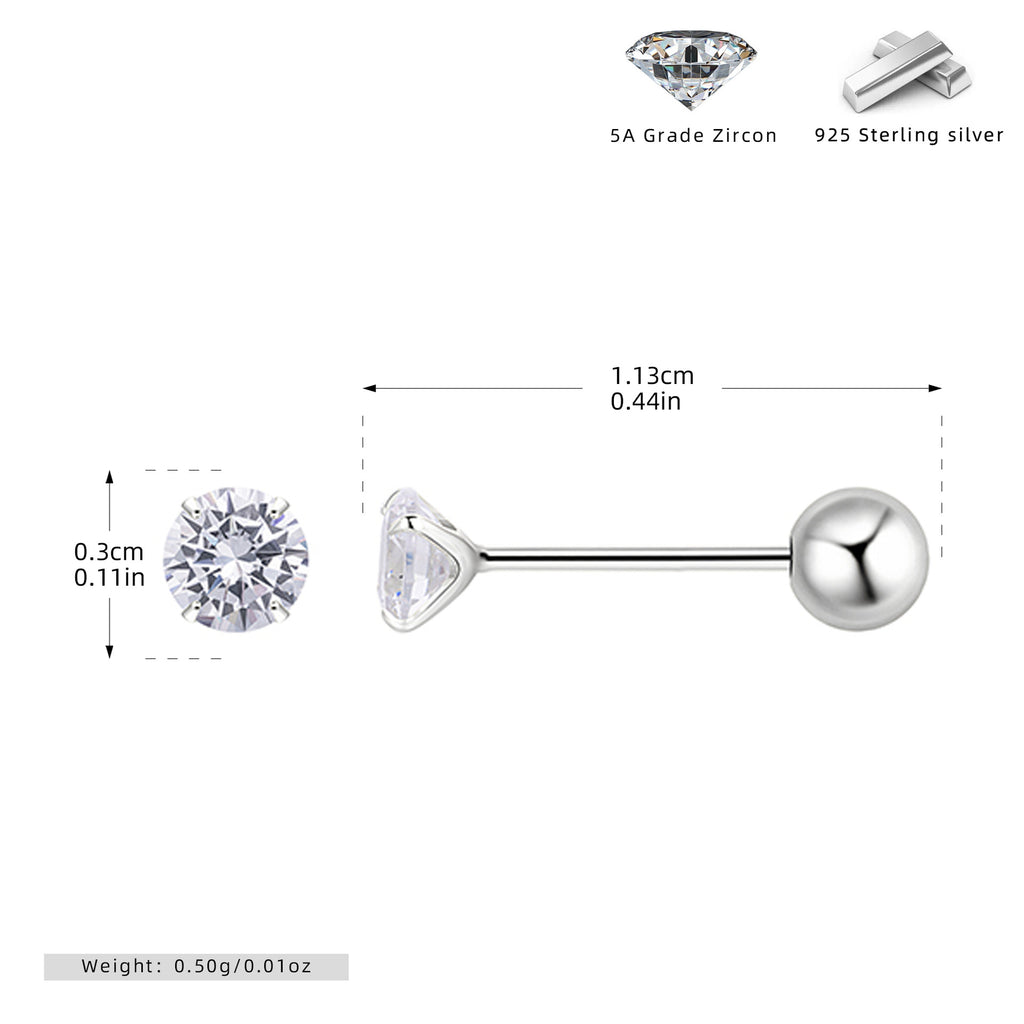 Damen Ohrstecker mit funkelndem Zirkon und hochwertigem 925 Sterling Silber Shop Nory