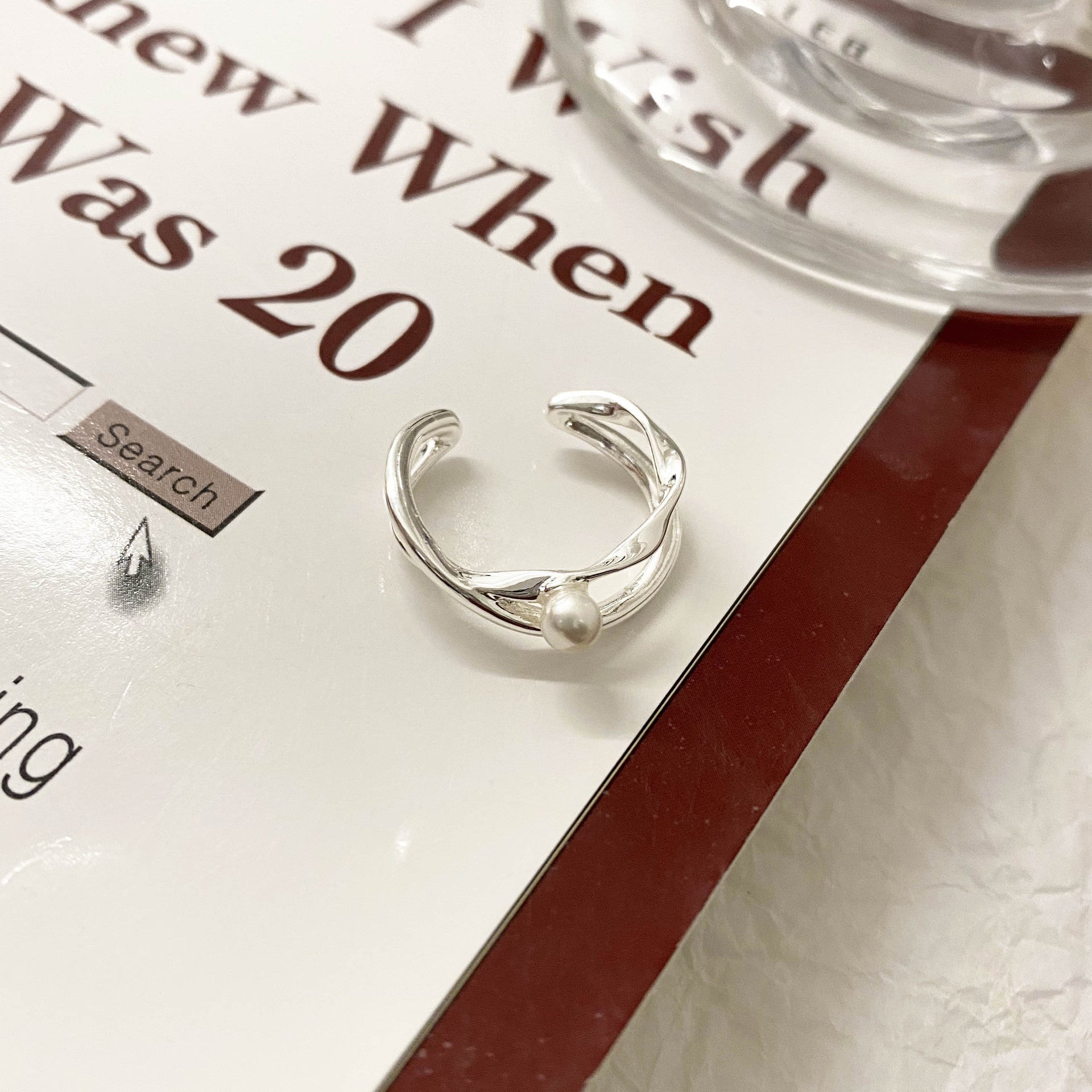 Damen raffinierter Ring mit elegantem Perlenakzent Shop Nory
