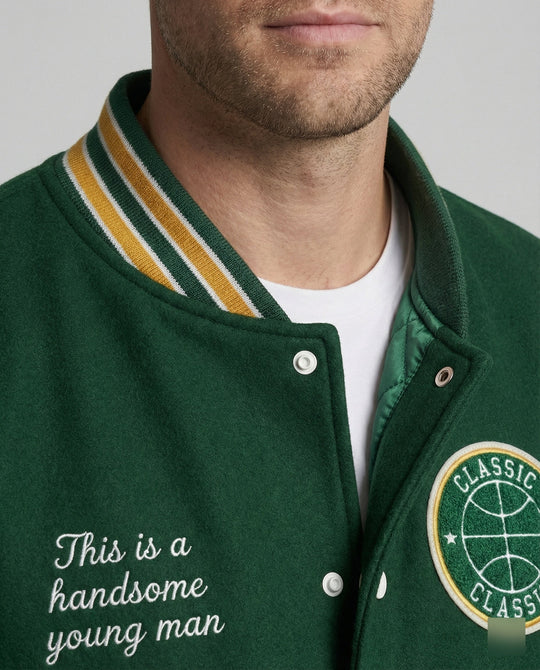 Herren Collegejacke mit Klassischen Details